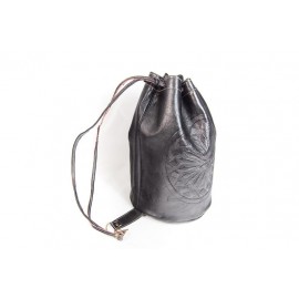 Genuine leather shoulder bag Black
