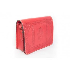 Red genuine leather...