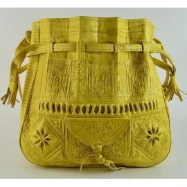 Handmade Genuine Leather Shoulder Bag Yellow