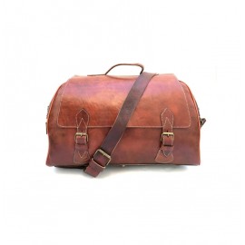 Sturdy real leather travel bag