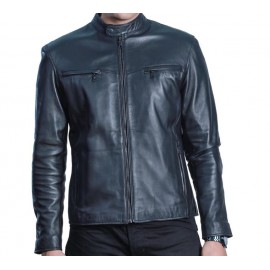 Jacket en vrai cuir Noir