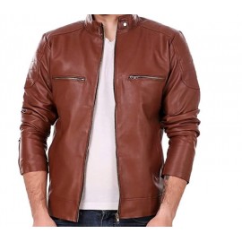 Brown genuine leather jacket