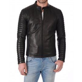 Black real leather jacket