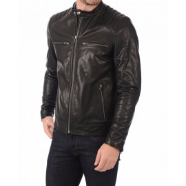 jacket en vrai cuir Noir
