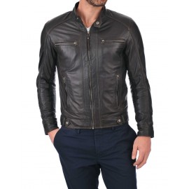 jacket en vrai cuir Noir