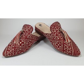 Red slippers for women Moroccan craftsmanship