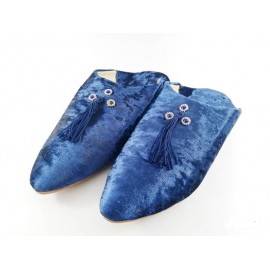 Blue suede slipper woman...