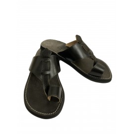 Sandale Noir vrai cuir homme