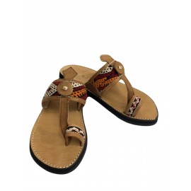 Sandale vrai cuir et kilim