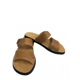Sandale en cuir marron pour...