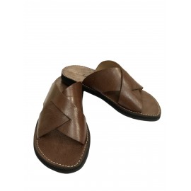 Men's brown leather sandal