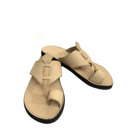 Sandale beige vrai cuir