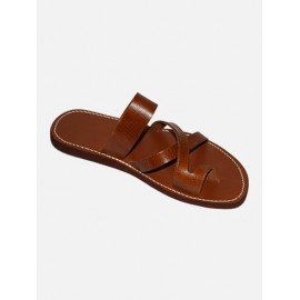 Sandale en cuir marron pour...