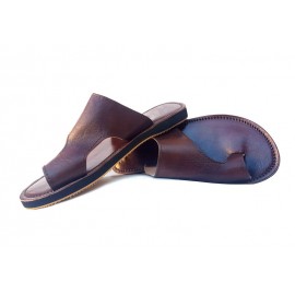 Brun sandal i äkta läder