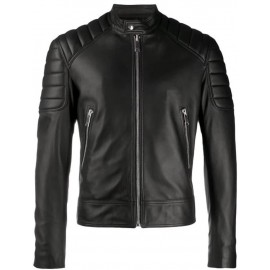 Jacket en cuir véritable Noir