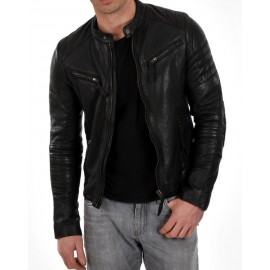 Jacket en cuir véritable...