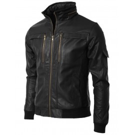 Veste en cuir véritable...