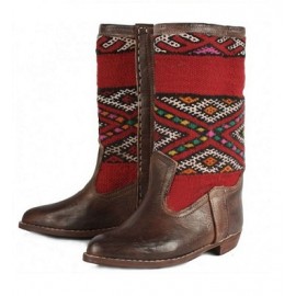 Echtlederstiefel mit Kelim
