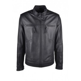 Jacket en vrai cuir Noir