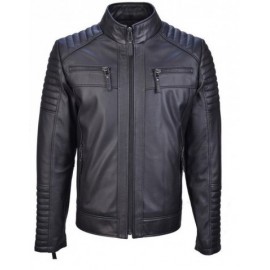 Jacket en vrai cuir Noir