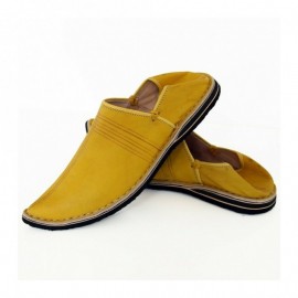 Berber slippers in yellow genuine leather