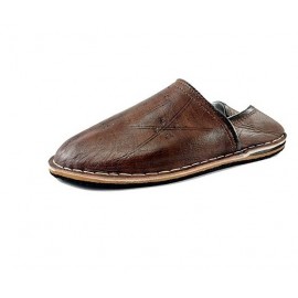 Round brown berber slippers