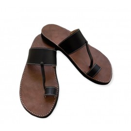 Sandale vrai cuir Noir