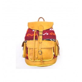 Gelber Rucksack aus echtem...