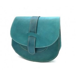 handmade blue genuine leather shoulder bag