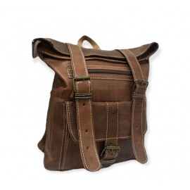 Stylish genuine leather travel backpack