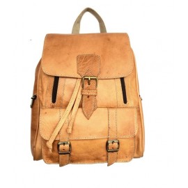 Real leather travel backpack