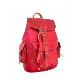 Trendy leather handmade backpack