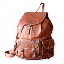 100% handmade natural leather backpack
