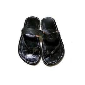 Sandale en vrai cuir Noir