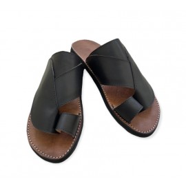 Sandale en vrai cuir Noir...