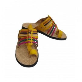 Sandale Femme en cuir jaune