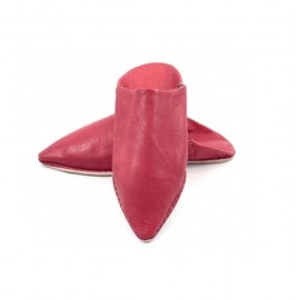 Babouche bordeau en cuir...