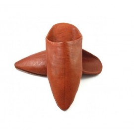 Babouche marron en cuir...