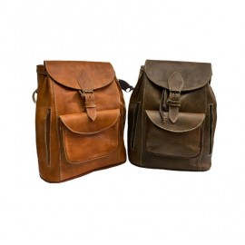 Set of two practical handmade real leather satchel