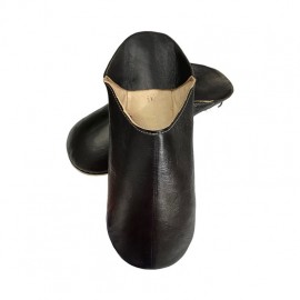 Slippers in real leather round shape handmade