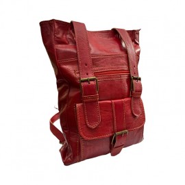 Red shoulder bag in real genuine leather - Cuiroma