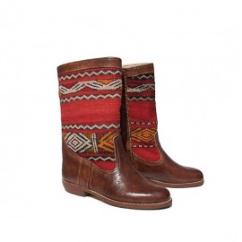 Leather boot and kilim...