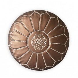 Pouf en cuir véritable