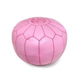 Pouf en cuir véritable