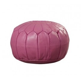 Pouf en cuir véritable Rose