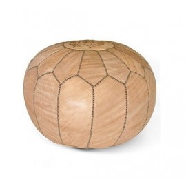 Pouf Marron en cuir fait main