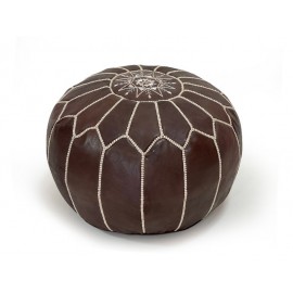 Crafts Morocco Brown pouf in genuine leather