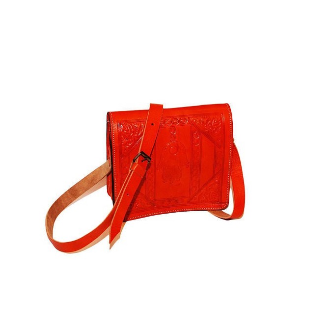 Sac à Bandoulière En Cuir Véritable Laminé GENERICO – Design Envelope, Fermeture Bouton, Bandoulière Réglable - 2