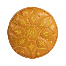 Decorative genuine leather pouf Marrakech craftsmanship