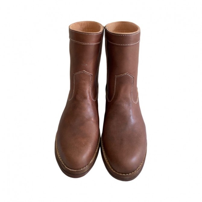 Bottes Vintage Femmes Pointure 7.5 US - Cuir Véritable Marron - Style Rétro Années Brésil